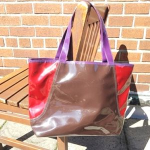 Estee Lauder Color Block Lined Vinyl Tote Bag